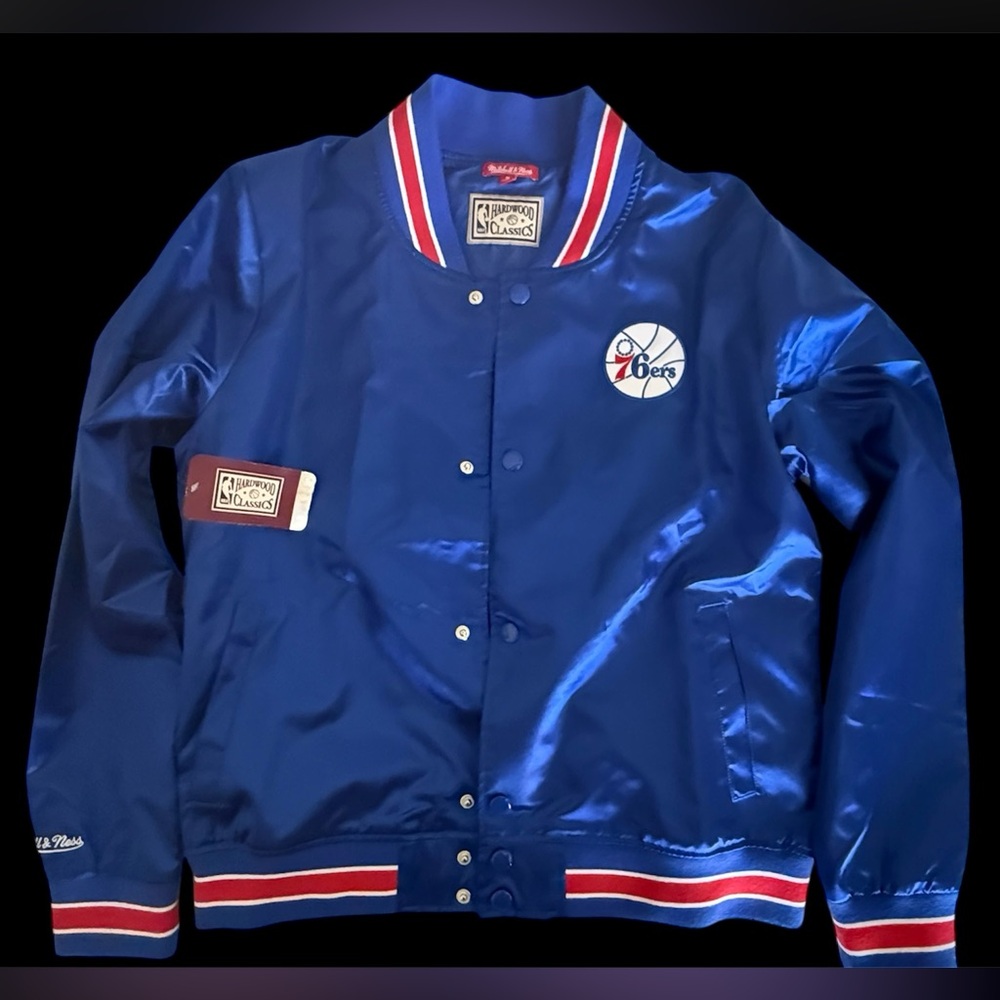 Mitchell & Ness Royal Blue 76ers Jacket